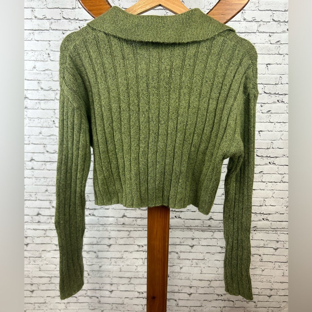 Wild Fable | Olive Button-Up Cropped Cardigan size XS - Picture 3 of 5
